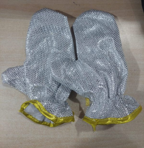 Miracle Cleaning Cloth With Glove Shape, Non-scratch Wire Dish Cloths For Washing Dishes, Kitchen | Anti-heat Aluminium Gloves