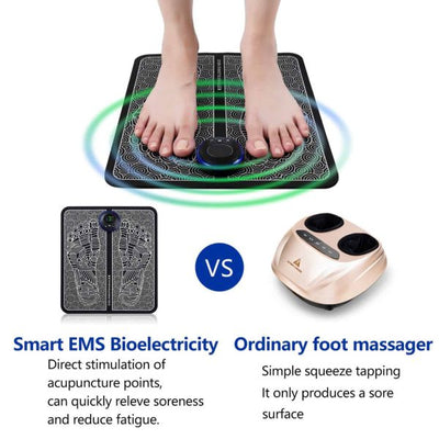 Beauty Ice RollerEms Foot Massager Mat Electric Usb Charging Smart Display Tens Acupuncture Feet Cushion Blood Circulation Pad Health Care Home