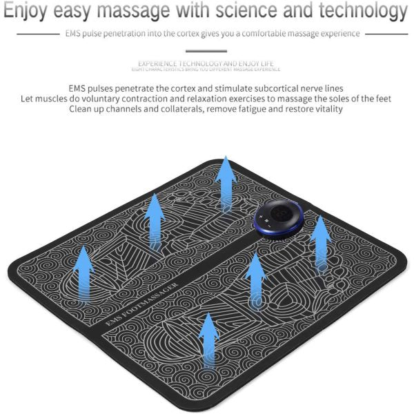 Beauty Ice RollerEms Foot Massager Mat Electric Usb Charging Smart Display Tens Acupuncture Feet Cushion Blood Circulation Pad Health Care Home