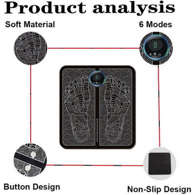 Beauty Ice RollerEms Foot Massager Mat Electric Usb Charging Smart Display Tens Acupuncture Feet Cushion Blood Circulation Pad Health Care Home