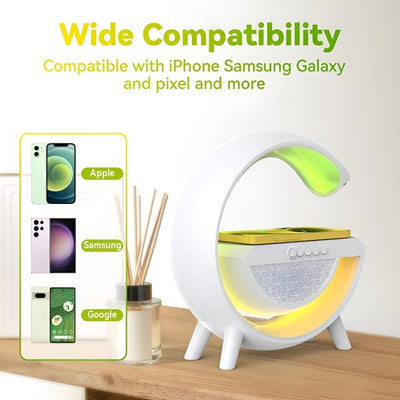 G Shaped Rgb Light Table Lamp With Wireless Charger Bt2301