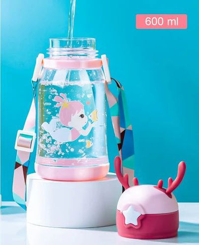 Reindeer Thorn Shape Water Bottle For Kids (600ml) (random Color)