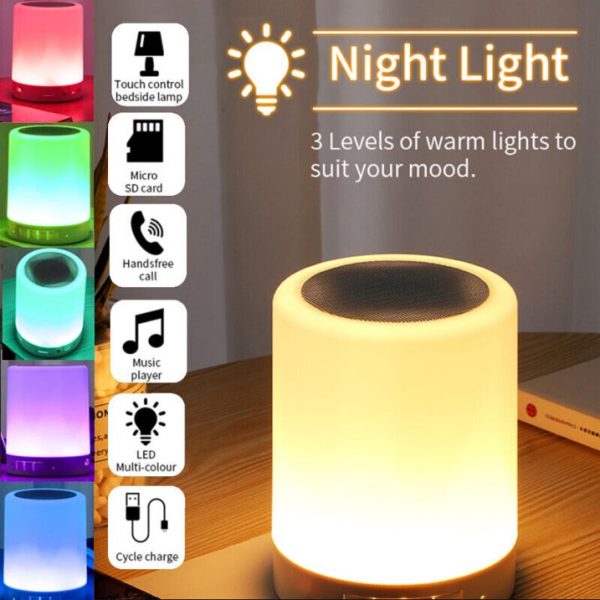 Touch Lamp Portable Speaker Bluetooth Speaker | Smart Touch Night Light Desk Lamp Color Changing